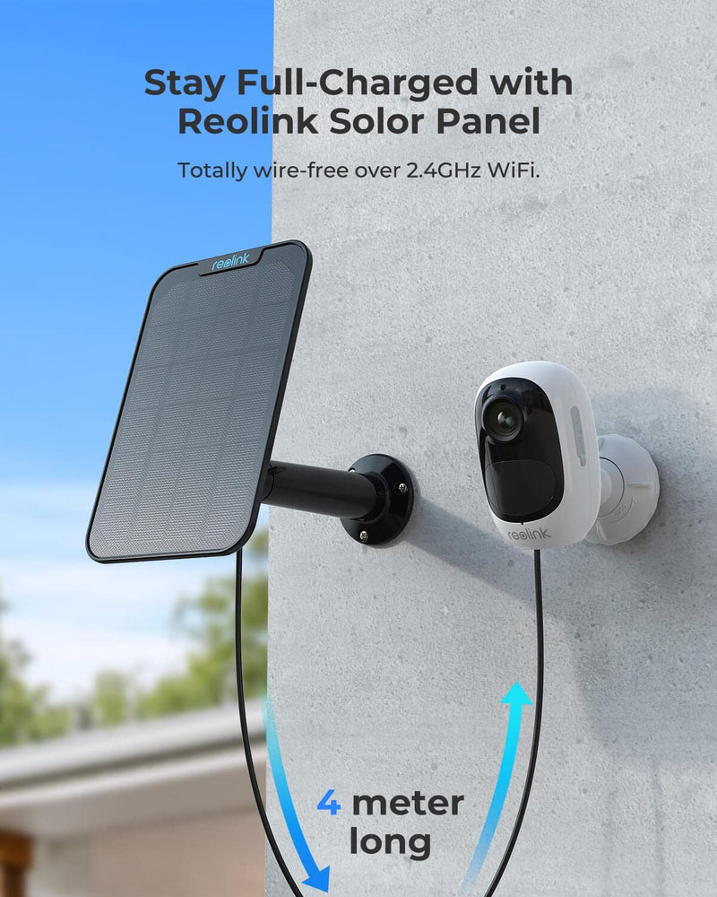 Reolink Security Camera Outdoor Wireless, Argus 2E + Solar Panel, Wifi Camera 1080P Night Vision, 2-Way Audio, PIR Motion Detection