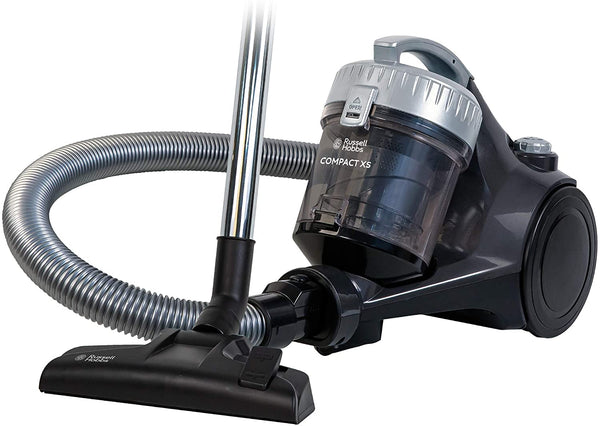 Russell Hobbs RHCV1611 Compact XS Cylinder Vacuum in Silver and Grey - Compact and Lightweight - 8 m Cleaning Radius