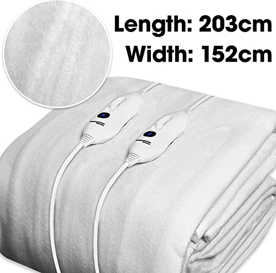 Dreamcatcher Electric Blanket Polyester Heated Soft Fitted Underblanket Fully Fitted Mattress Cover, 2x Controllers, Machine Washable King Size