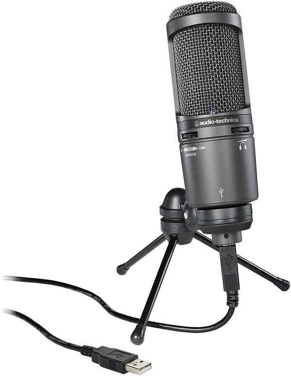Audio-Technica AT2020USB+ Cardioid Condenser Microphone (USB connection) for voiceover, podcasting, streaming and recording