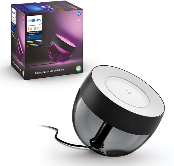 Philips Hue Iris White and Colour Ambiance [Black] Smart LED Table Lamp, with Bluetooth Works with Alexa and Google Assistant