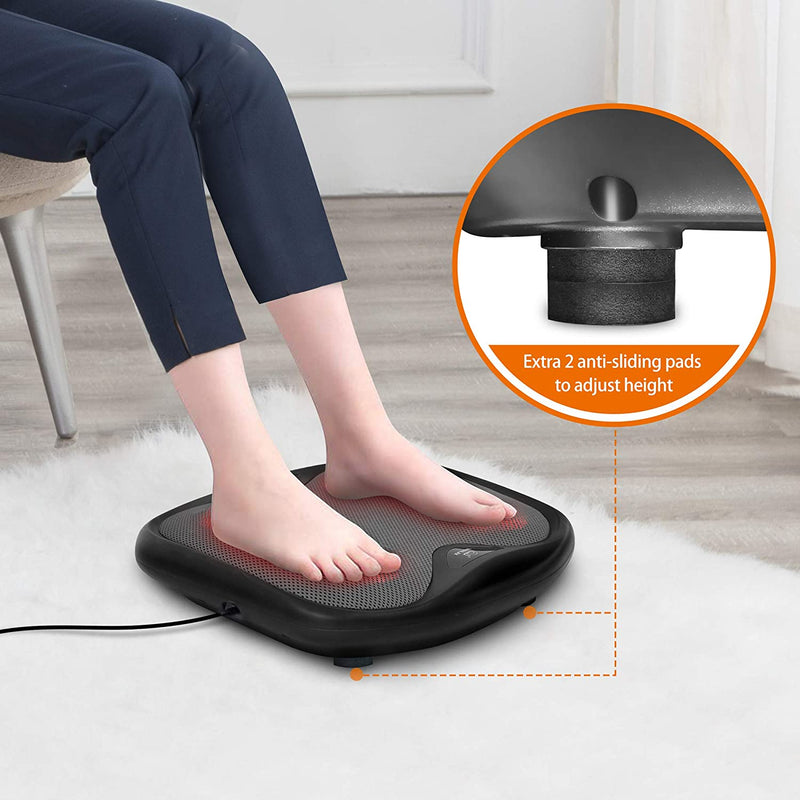 Snailax 2-in-1 Shiatsu Foot and Back Massager with Flexible Massage Nodes - Heated Feet Massager with Washable Cover, Electric Foot Massage Machine