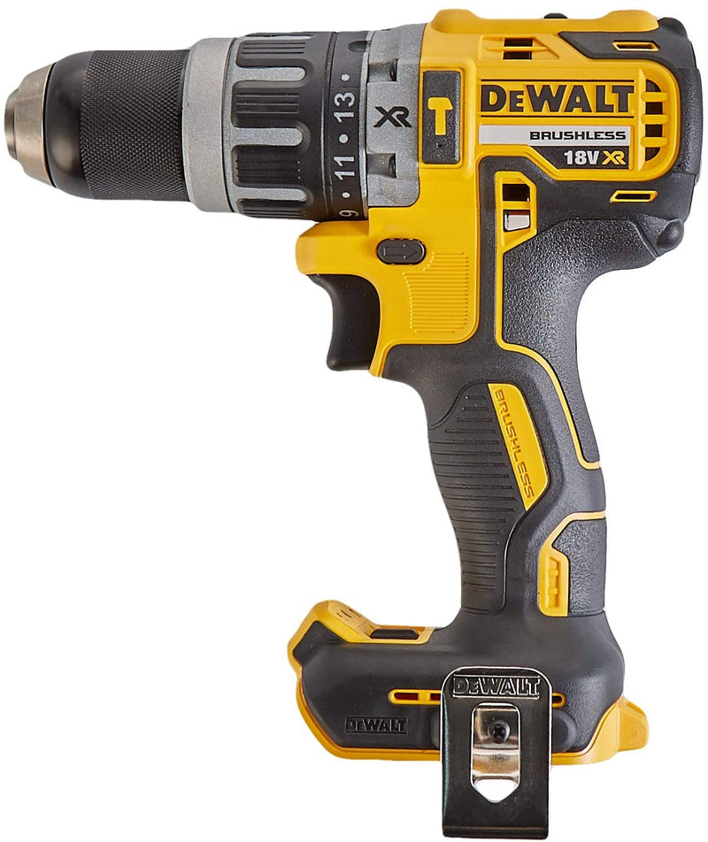 DEWALT DCD796N 18v XR Li-Ion Brushless Compact Combi Hammer, 18 W, 18 V, Yellow/Black
