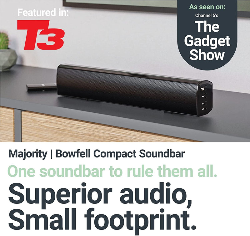 Majority Bowfell Bluetooth Soundbar for TV and Computer | 50-WATT with powerful stereo sound | Multi-Connection