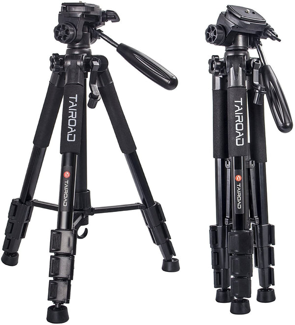 Tairoad Lightweight Tripod Compact Light Tripod with Ball Head and Quick Release Plate for Digital SLR Canon EOS Nikon Sony Panasonic Samsung - Black