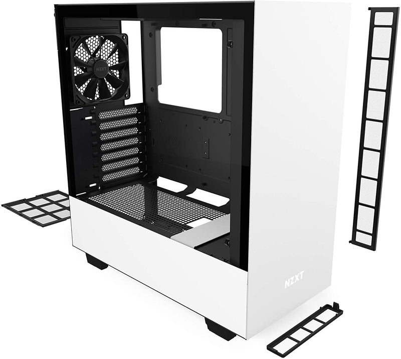 NZXT H510 - Compact ATX Mid-Tower PC Gaming Case - Front I/O USB Type-C Port - Tempered Glass Side Panel - Cable Management System - White/Black