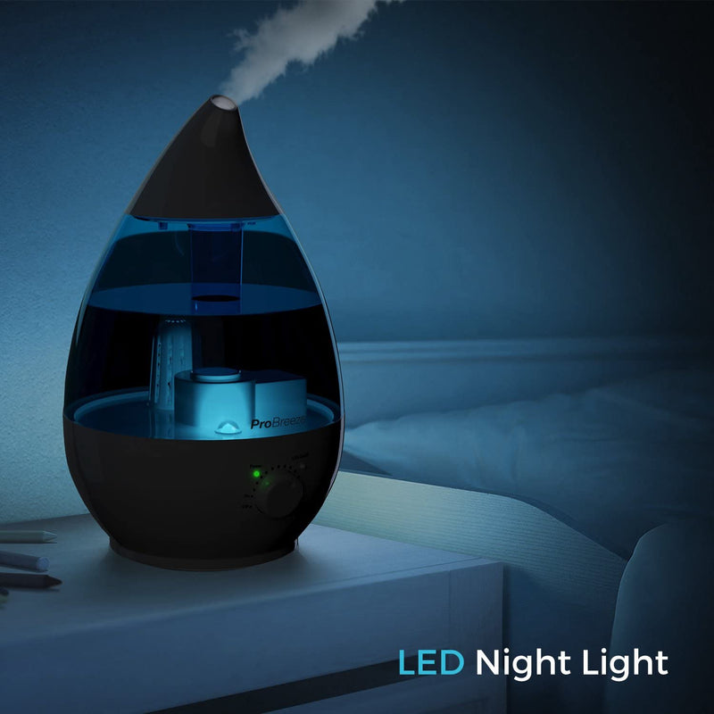 Led Night Light: At the click of button your humidifier can turn into a relaxing night light perfect for children and babies bedrooms