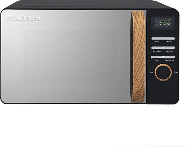 Russell Hobbs RHMD714B-N 17L 700w Scandi Black Digital Microwave with 5 Power Levels, Clock & Timer, Automatic Defrost, Easy Clean, 8 Auto Cook Menus
