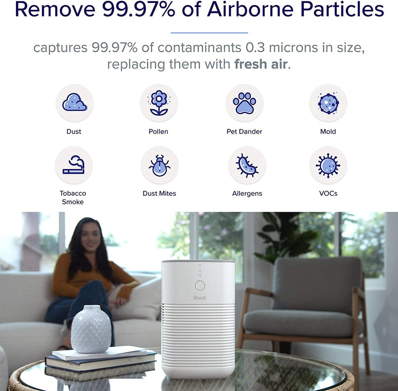 Two filters in one air purifier, both contain the Pre-Filter, H13 True HEPA Filter and Activated Carbon Filter