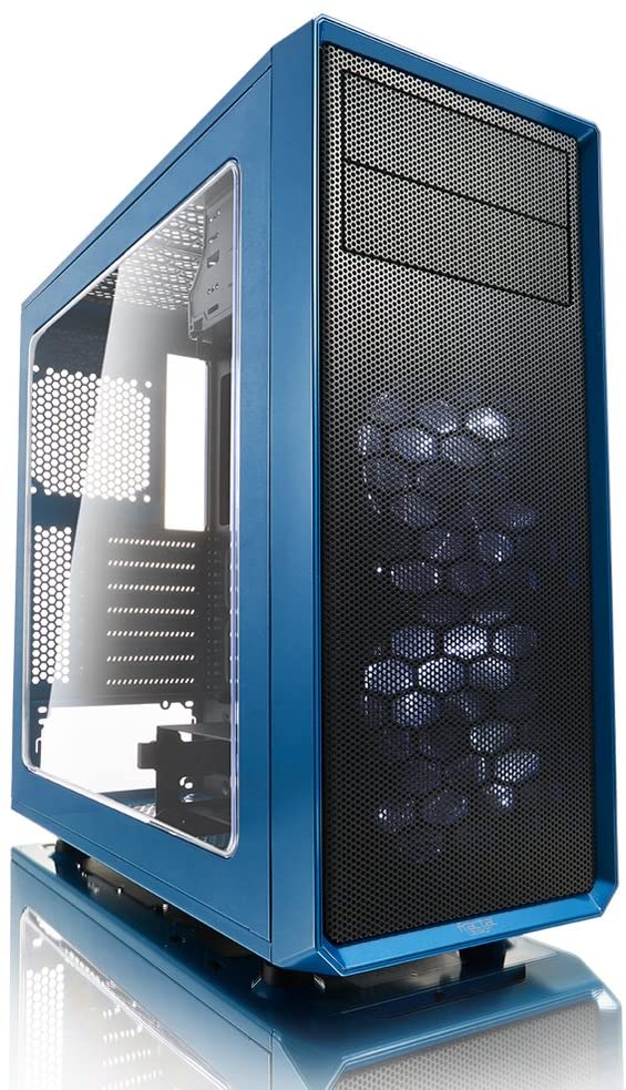 Fractal Design Focus G - Mid Tower Computer Case - ATX - High Airflow - 2x Fractal Design Silent LL Series 120mm White LED Fans Included - Blue