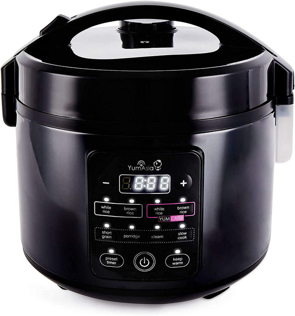 Yum Asia Kumo YumCarb Rice Cooker with Ceramic Bowl and Advanced Fuzzy Logic, (5.5 Cup, 1 Litre)