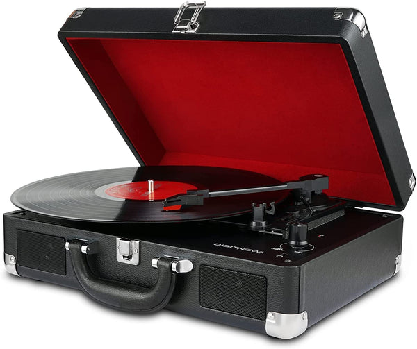 DIGITNOW! Vinyl Record Player 3 Speeds Turntable Vintage with Built-in Stereo Speakers, Supports USB, RCA Output , Headphone, MP3 , Mobile Phones