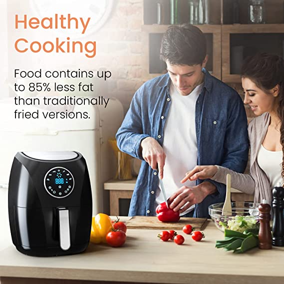 Pro Breeze 4.2L Air Fryer 1400W with Digital Display, Timer and Fully Adjustable Temperature Control for Healthy Oil Free & Low Fat Cooking