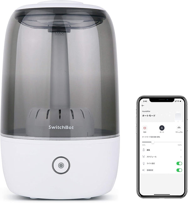 SwitchBot Wi-Fi Smart Ultrasonic Humidifier, Large 3.5L Cool Mist for Bedroom, Top-fill Design(Compatible with Alexa, Google Home, HomePod & IFTTT)