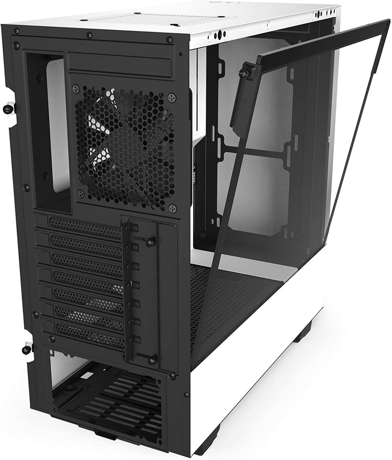 NZXT H510 - Compact ATX Mid-Tower PC Gaming Case - Front I/O USB Type-C Port - Tempered Glass Side Panel - Cable Management System - White/Black