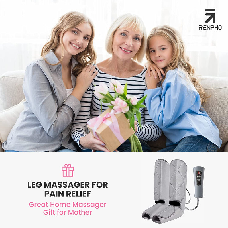 RENPHO Air Leg Massager Machine for Relaxation of Muscles, Foot and Calf Massager for Circulation with 5 Modes 4 Intensities, Oversized Leg Wraps
