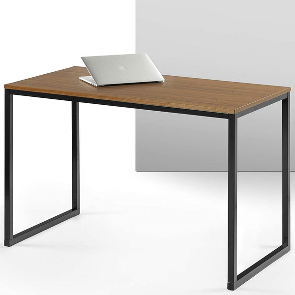 ZINUS Jennifer 119 cm Computer Laptop Table Desk | Home Office Study Desk | Easy Assembly | Metal Frame | Brown