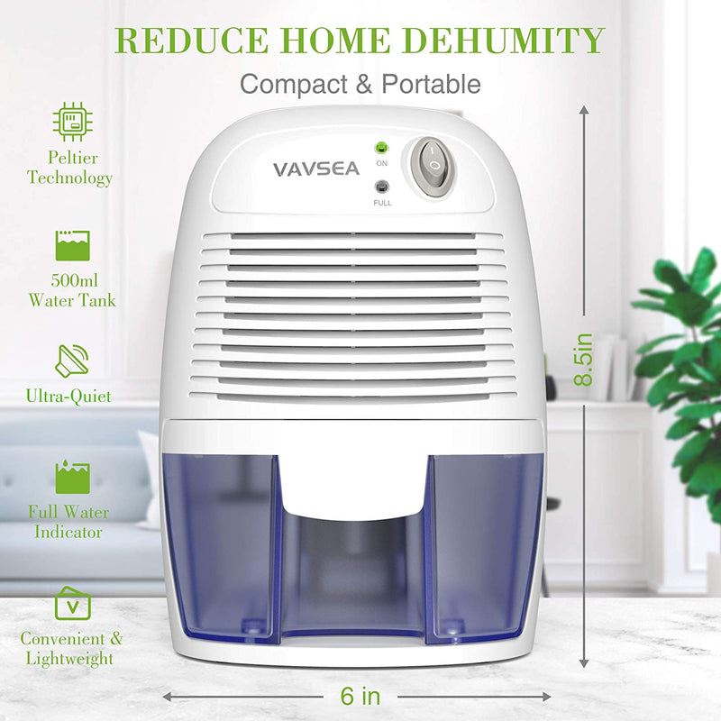 500ml dehumidifier is low energy consumption and energy saving with a power only 23W/hour which means using only 0.552kW of electricity after running for 24 hours