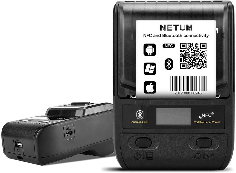 NETUM Portable Thermal Label Printer, 58mm Bluetooth with Rechargeable Battery for Barcode, Office, Warehouse, Shipping, Clothing, Printing NT-G5