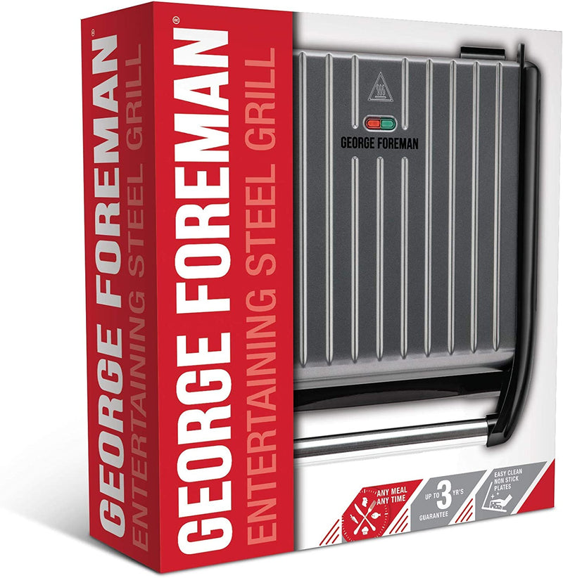 George Foreman Large Grey Steel Grill 25051