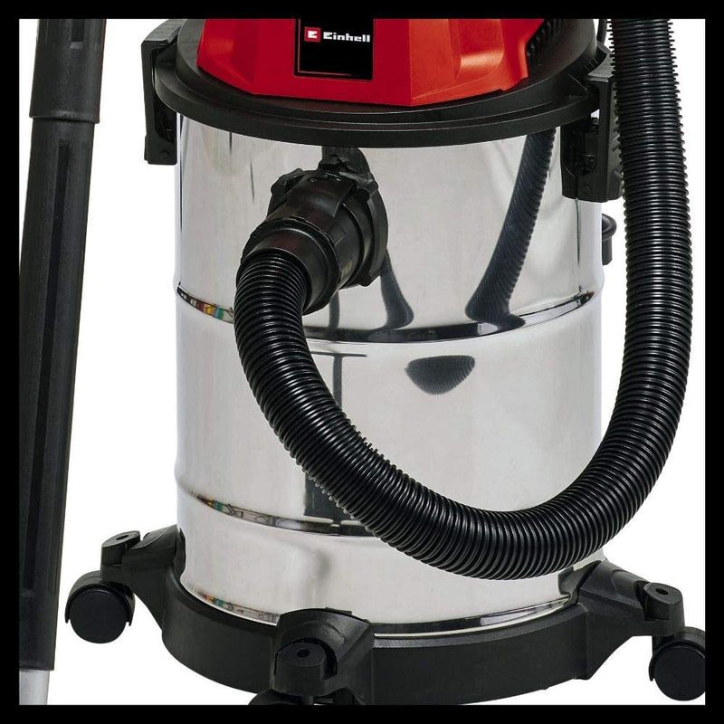 Einhell 2342167 TC-VC 1820 S Wet And Dry Vacuum Cleaner With Blow Function | 1250W, 20L Stainless Steel Tank For Car, Garage, Workshop, Home