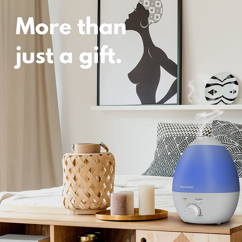 AENNON Ultrasonic Cool Mist Humidifier for Bedroom (2.8L) Quiet Air Humidifiers for Home