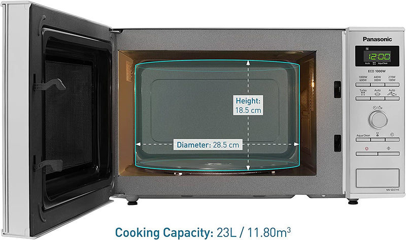 Panasonic NN-SD27HSBPQ Solo Inverter Microwave Oven, 23 Litre, 1000 W, Stainless Steel