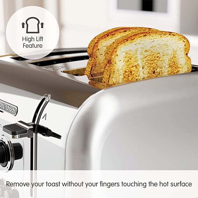 Morphy Richards 240130 Venture 4 Slice Toaster Brushed Stainless Steel