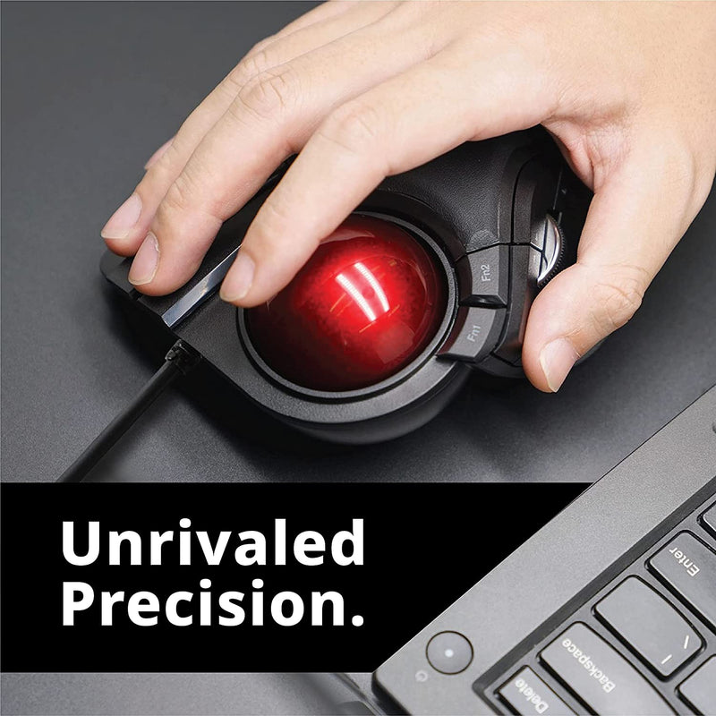 ELECOM Wired Finger-operated Large size Trackball Mouse 8-Button Function (M-HT1URBK)