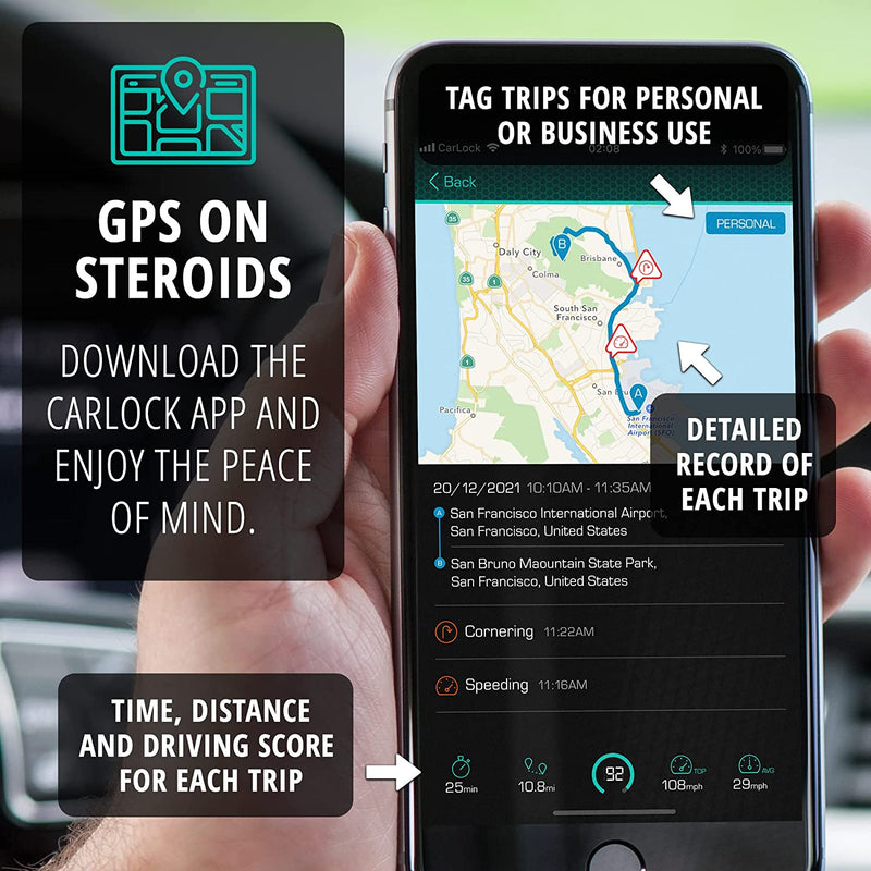 CARLOCK - Advanced Real Time Car Tracker & Car Alarm. Comes with Device & Phone App, OBD Plug&Play