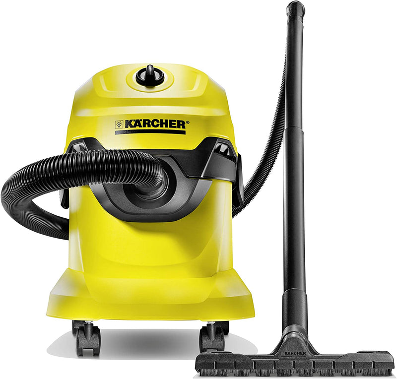 Kärcher Wet & Dry Vacuum Cleaner WD 4, 1000 W, 20 L Container, suction hose: 2.2 m, with flat-fold filter, fleece filter bag, floor and crevice nozzle