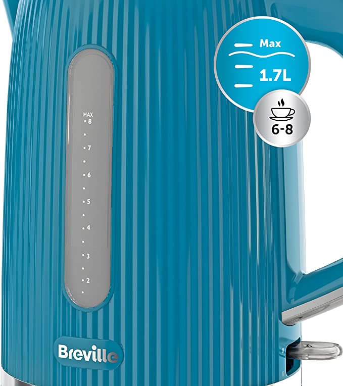 Breville Bold Blue Electric Kettle | 1.7L | 3kW Fast Boil | Blue & Silver Chrome [VKT226]