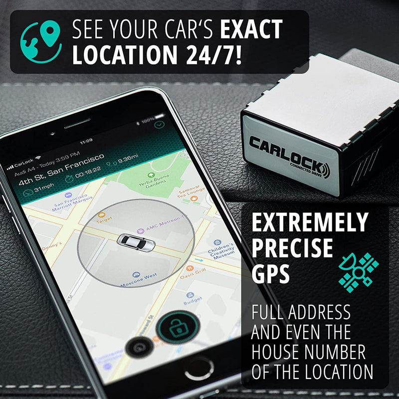 CARLOCK - Advanced Real Time Car Tracker & Car Alarm. Comes with Device & Phone App, OBD Plug&Play