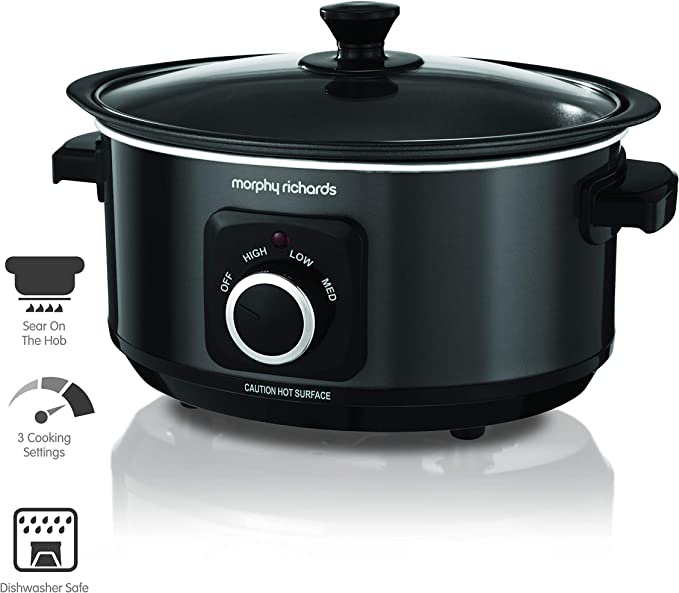 Morphy Richards Slow Cooker Sear and Stew 460012 3.5L Black Slowcooker