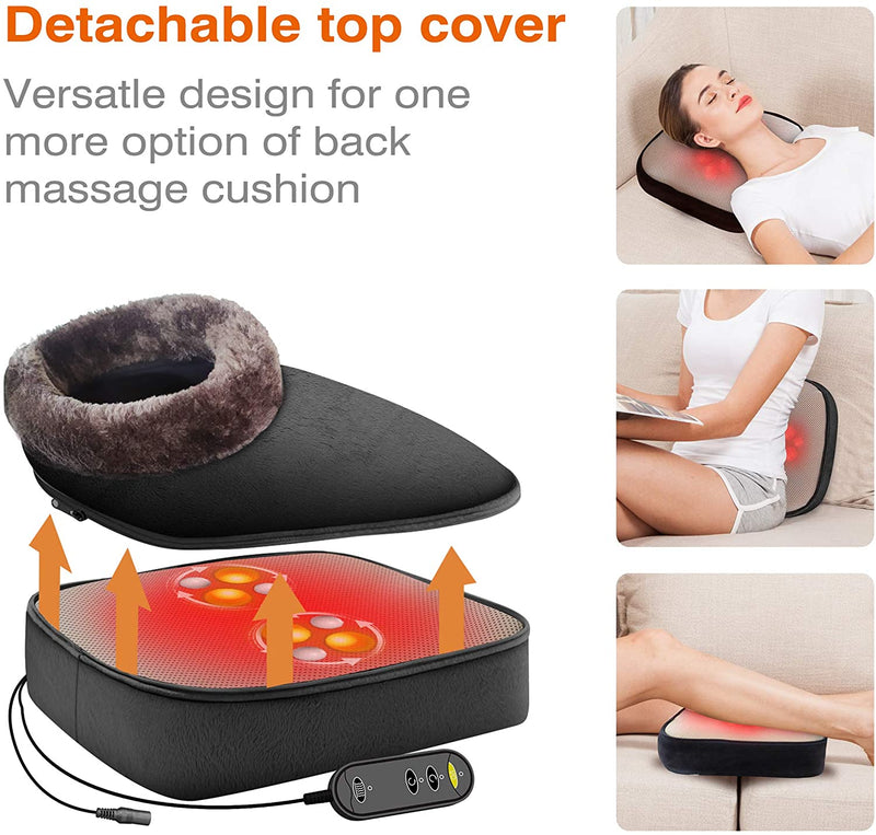 Snailax 2-in-1 Shiatsu Foot and Back Massager with Heat - Kneading Feet Massager Machine with Heating Pad, Back Massage Cushion