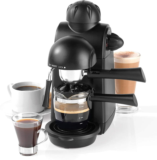 espressimo coffee machine features a convenient milk frothing function.