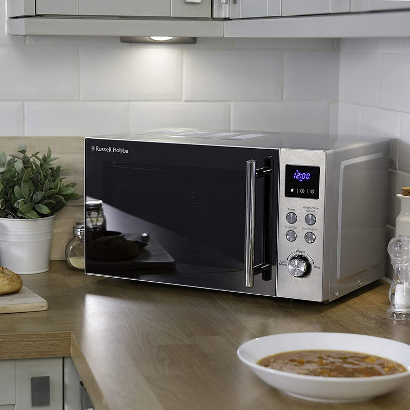 Russell Hobbs RHM2086SS Classic 17 Litre Stainless Steel Digital Microwave with Blue LED [Energy Class A+]