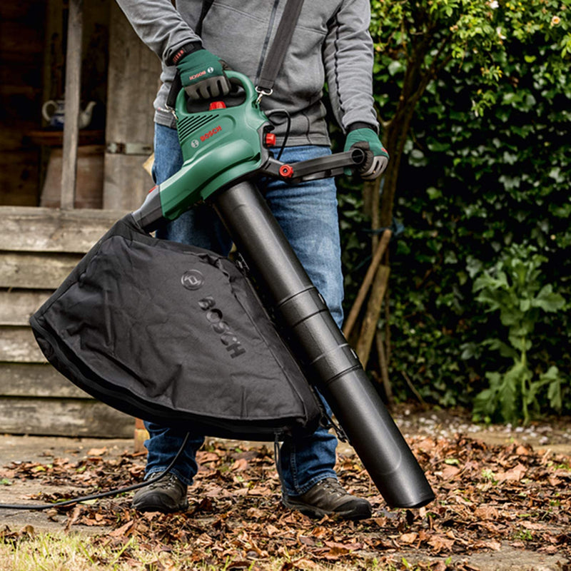 Bosch 06008B1072 Electric Leaf Blower and Vacuum UniversalGardenTidy (2300 W, collection bag 45L for blowing, vacuuming and shredding leaves)