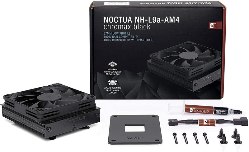 Noctua NH-L9a-AM4 chromax.black, Low-Profile CPU Cooler for AMD AM4 (Black)