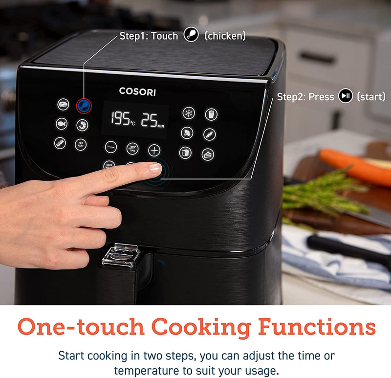 One touch cooking functions, adjust time or temperature to suit your usage.