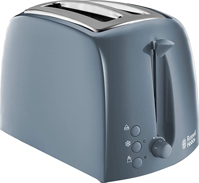 Russell Hobbs 21644 Textures 2 Slice Toaster with Frozen, Cancel and Reheat Settings, Grey