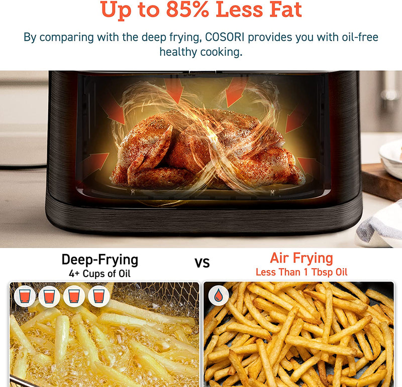 Cosori air fryer provides you with healthy oil-free cooking