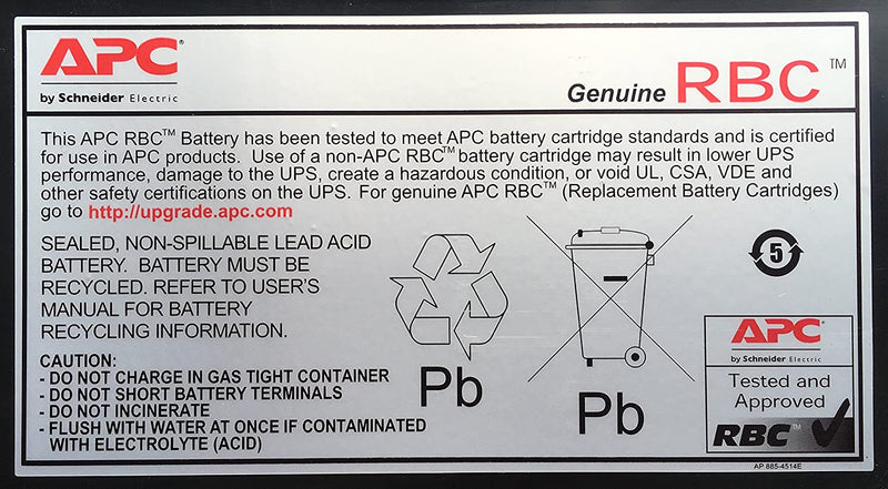 APC APCRBC123 UPS Replacement Battery Cartridge for APC - BR900GI, SMT750RMI2U and Select Others