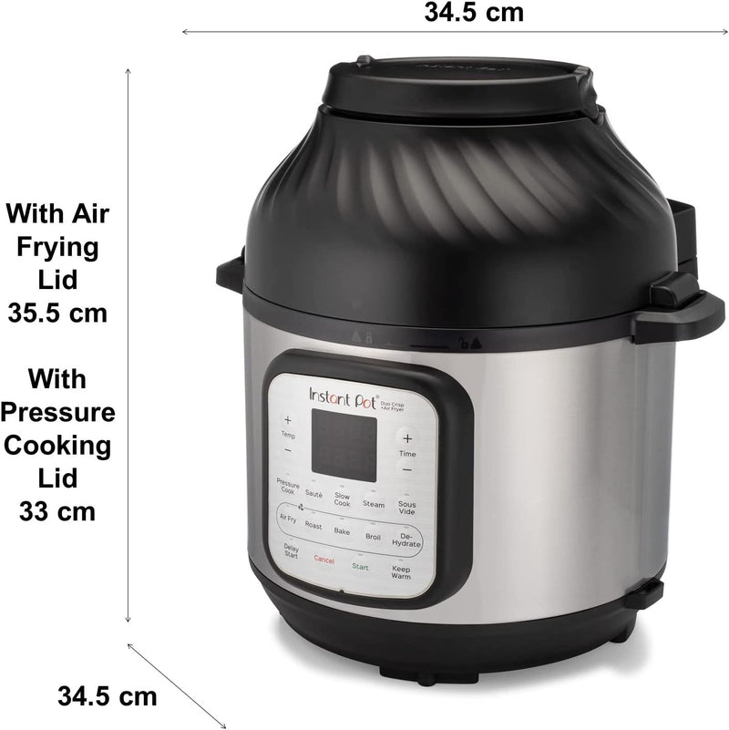 Instant Pot Duo Crisp + Air Fryer 11-in-1 Electric Multi-Cooker, 5.7L, Slow Cooker, Steamer, Sous Vide, Dehydrator with Grill, Food Warmer & Baking
