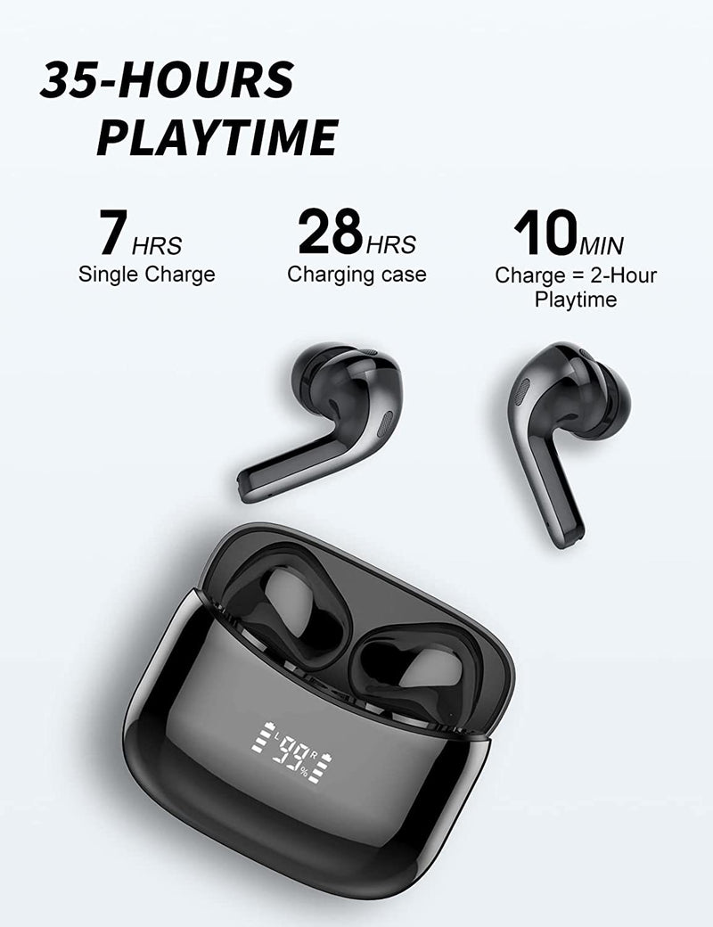 Tiksounds Wireless Earbuds 5.1, Bluetooth Headphones in-Ear, 35H Playtime, USB-C Fast Charge Earphones Deep Bass, Touch Control, IPX7 Waterproof