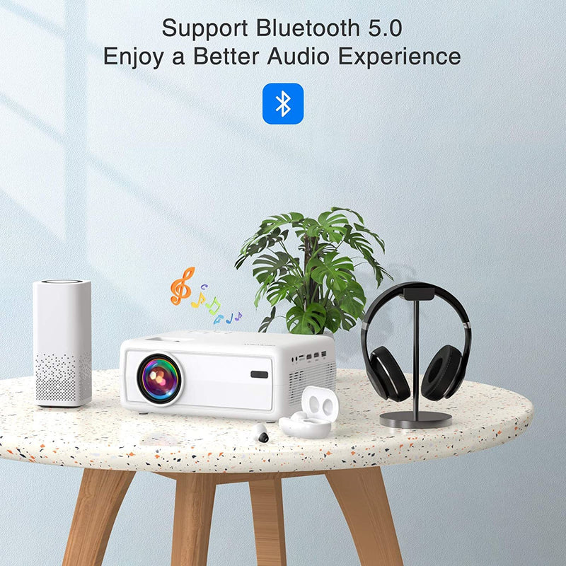 【Bluetooth 5.0 Function & HiFi Stereo Speaker】Groview Mini Projector Built-In Latest Bluetooth 5.0 Chip Which Can Wirelessly Connect Your Bluetooth Speaker, Headphone, No Worry About Disturbing Your Family's Sleep