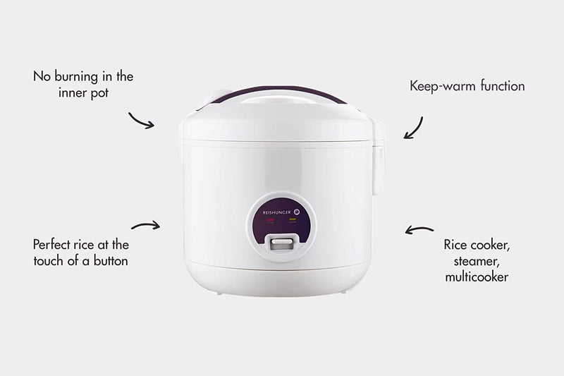 No burning – Rice doesn't burn thanks to the double non-stick coated inner pot with a honeycomb pattern