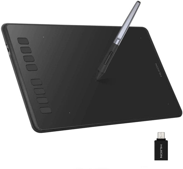【NEW Compatibility】: Huion Inspiroy H950P graphic drawing tablet is not only suitable for Windows 7 and Mac OS 10.11 or later, but also can work with Android 6.0 or later, the working area for PC and Android device are different