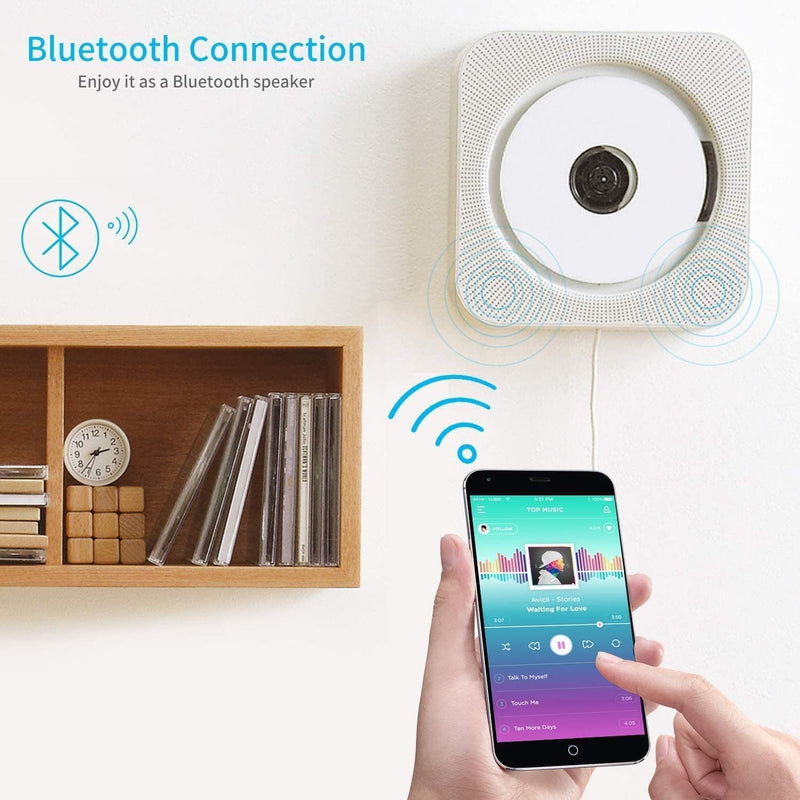【Multi-Function】1.BUILT-IN BLUETOOTH:You are enable to connect cellphone/tablet/laptop via Bluetooth;2.SUPPORT SEVERAL FORMAT: Support CD, CD-R, CD-RW, MP3, WMA video and audio formats, playing USB flash drive, enjoy a variety of music .3.MULTI-FUNCTION REMOTE CONTROL support 5M distance.4.Through the AUX jack you can enjoy your favorite tunes via headphones