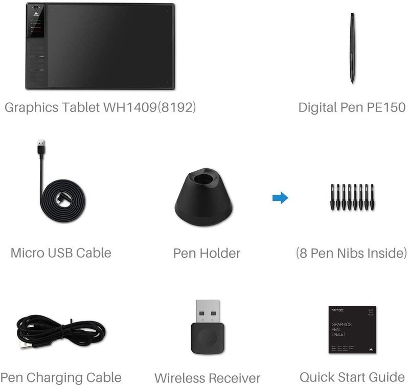 Support Wired and Wireless Working Modes: Built-in 2.4GHz USB receiver connect tablet and computer without any cable help to keep a clean and simple desk.